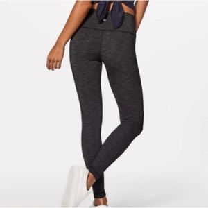 Lululemon Wunder Under Brushed (Heathered Black) 28” Legging